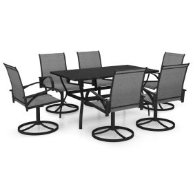 7 Piece Patio Dining Set Textilene and Steel