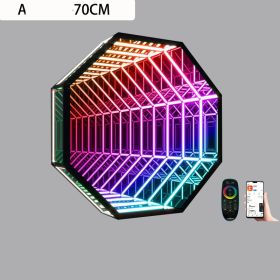 Modern Creative Abyss Melaleuca Mirror Colorful Wall Lamp Octagon (Option: A-US-70cm)