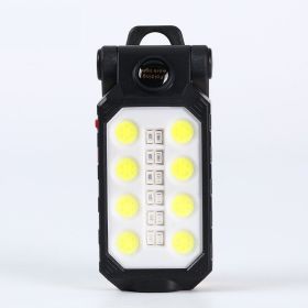 Folding USB Rechargeable COB Work Light Portable LED Flashlight Adjustable Waterproof Camping Lantern Magnet Design With Power Display (Option: W598A Builtin battery with U)