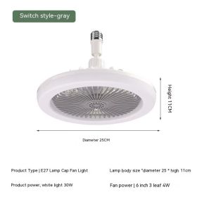 Remote Control E27 Screw Adjustable Light Bedroom Aromatherapy Small Fan Lamp (Option: Fragrance Fan Lamp Gray-30W Universal Lamp Holder)