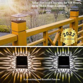 Solar Pillar Lamp Outdoor Waterproof (Color: black)