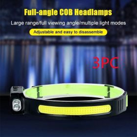 Silicone Sensor Headlamp Type-C Rechargeable Outdoor (Option: SidelightWhite YellowLight 3PC-USB)