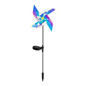 LED Solar Laser Magic Color Windmill Ground Plug Lamp Household (Option: Solar Wind Lamp Single)