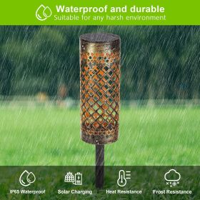 Metal Solar-powered Lawn Lamps Courtyard Decorative Waterproof (Option: Single Warm Light)