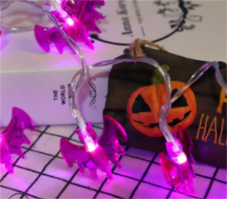 Halloween Battery Remote Control USB LED String Lights (Option: Purple bat-3meters 20lights color)