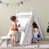 Kids Play Tent - 4 in 1 Teepee Tent with Stool and Climber, Foldable Playhouse Tent for Boys & Girls