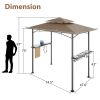 8 x 5 FT Grill Pergola Tent with Air Vent Double Tiered BBQ Gazebo Outdoor Barbecue Canopy, Khaki/Gray