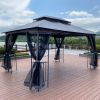 13x10 Outdoor Patio Gazebo Canopy Tent With Ventilated Double Roof And Mosquito net(Detachable Mesh Screen On All Sides); Suitable for Lawn;  Garden;