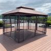 13x10 Outdoor Patio Gazebo Canopy Tent With Ventilated Double Roof And Mosquito net(Detachable Mesh Screen On All Sides); Suitable for Lawn;  Garden;