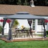 13x10 Outdoor Patio Gazebo Canopy Tent With Ventilated Double Roof And Mosquito net(Detachable Mesh Screen On All Sides); Suitable for Lawn;  Garden;