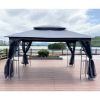 13x10 Outdoor Patio Gazebo Canopy Tent With Ventilated Double Roof And Mosquito net(Detachable Mesh Screen On All Sides); Suitable for Lawn;  Garden;