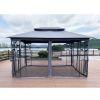 13x10 Outdoor Patio Gazebo Canopy Tent With Ventilated Double Roof And Mosquito net(Detachable Mesh Screen On All Sides); Suitable for Lawn;  Garden;