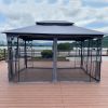 13x10 Outdoor Patio Gazebo Canopy Tent With Ventilated Double Roof And Mosquito net(Detachable Mesh Screen On All Sides); Suitable for Lawn;  Garden;