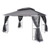 13x10 Outdoor Patio Gazebo Canopy Tent With Ventilated Double Roof And Mosquito net(Detachable Mesh Screen On All Sides); Suitable for Lawn;  Garden;